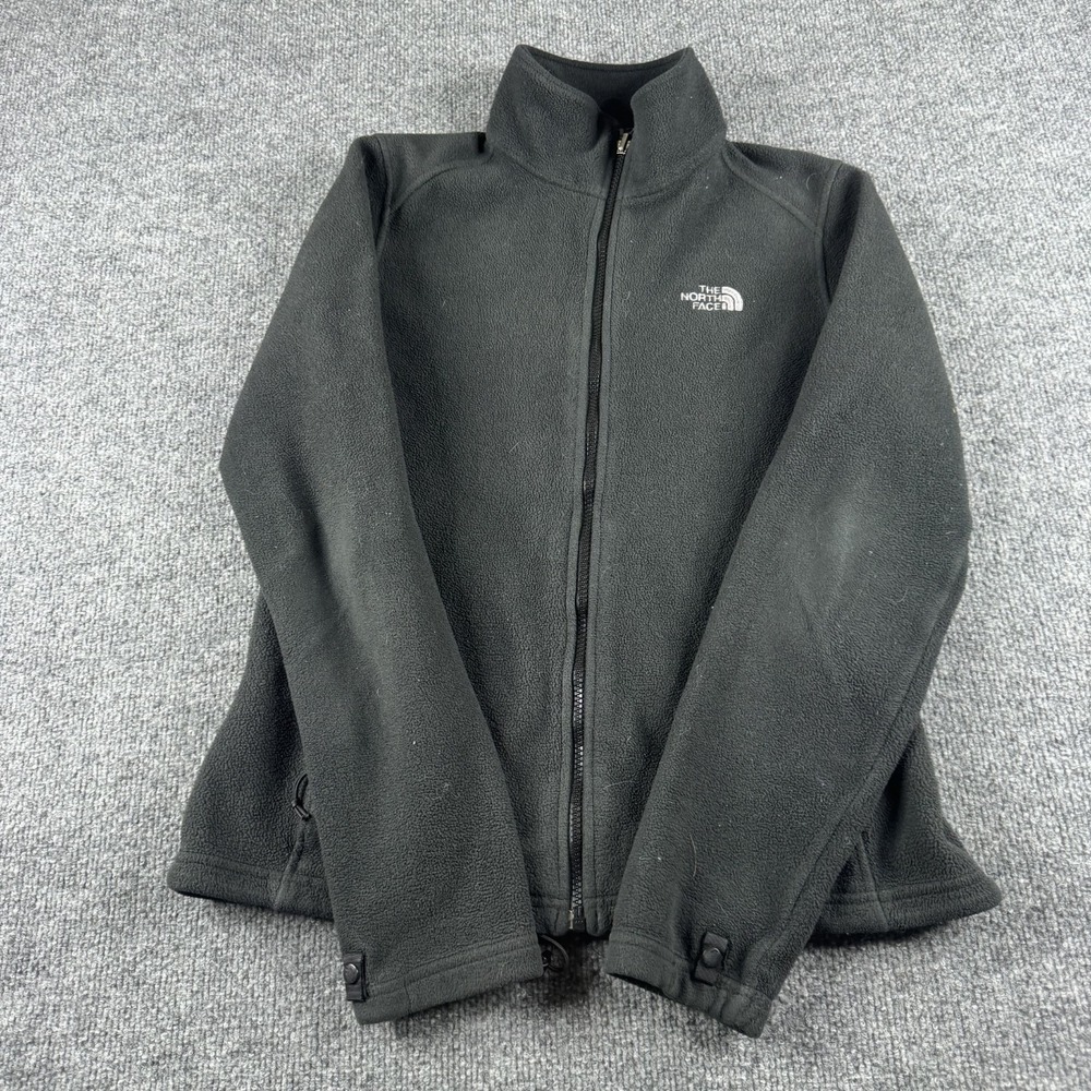 The North Face Jacket Womens M? Black Full Zip Fleece Logo Outdoors Hiking